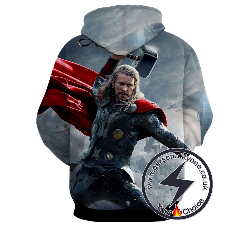 Thor Mjolnir Attack - Thor 3D - Hoodies